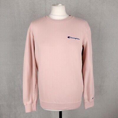 Da Donna Champion Crew Felpa Taglia XS UK 8 maglione rosa chiaro vestibilità rilassata