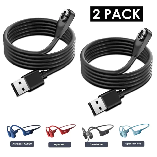 2x USB Magnetic Headset Charging Cable Cord For Shokz Bone Conduction Headphones