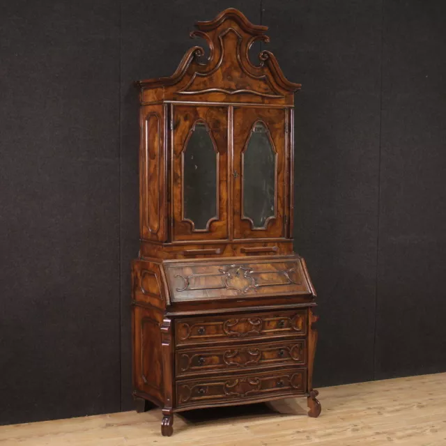 Mueble lombardo trumeau doble cuerpo estilo antiguo bur escritorio siglo XX