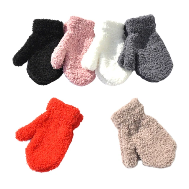 6 Pairs Full Golves Kids Gloves Mittens Cold Protection Warm Thermal