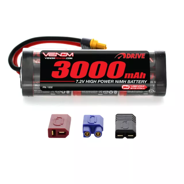 Venom 7.2V 3000mAh 6 Cell RC NiMH Battery with Deans EC3 Traxxas UNI Plug