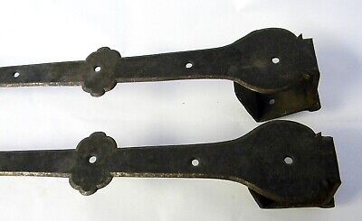 1 Pair 18th Century Offset Strap Hinges ~24 3/4" Long~ 2
