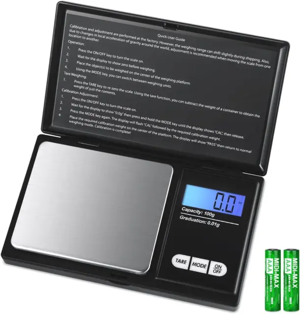 Digital Scientific Scale, 100G 0.01G/ 0.001Oz Pocket Scale, Lab Instruments