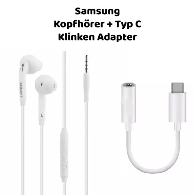 Original Samsung In-Ear Casque Pour Galaxy S22 Plus Audio Usbc Adaptateur Blanc