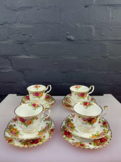 4 x Royal Albert Old Country Roses Tea Trios Cups Saucers and Side Plates 5 Sets