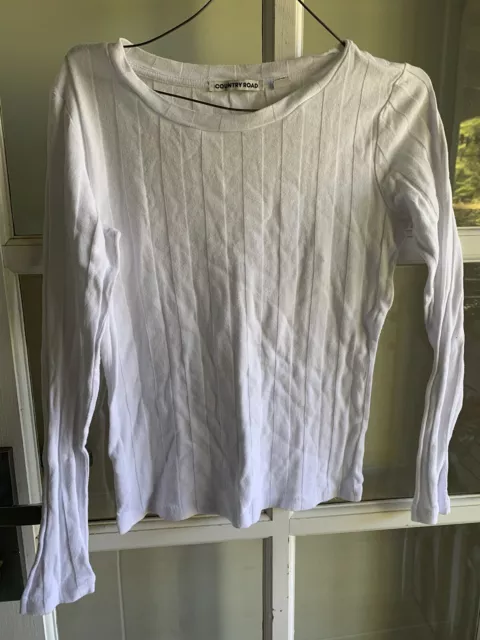 Country Road Size XXS White Ribbed Top