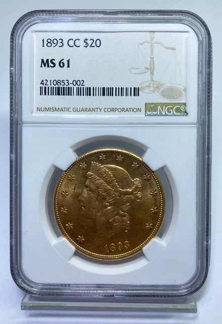 1893-CC $20 Gold Liberty Double Eagle NGC MS 61