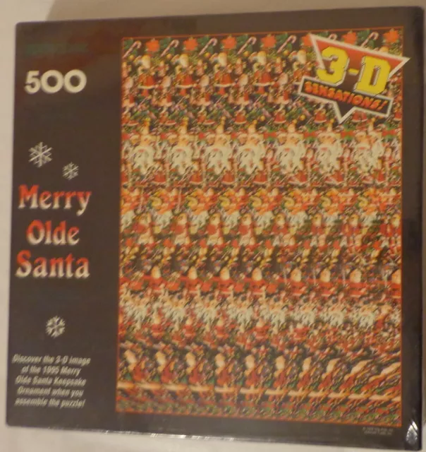 HALLMARK SPRINGBOK CHRISTMAS Merry Olde Santa Jigsaw Puzzle 500 Pc 3D