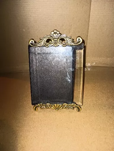 Antique French Bronze Brass Beveled Glass Photo Frame,Louis 15 Style
