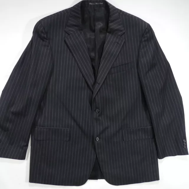 J Press Parker Wool Blazer Men's 44R Charcoal Striped Suit Jacket Sport Coat