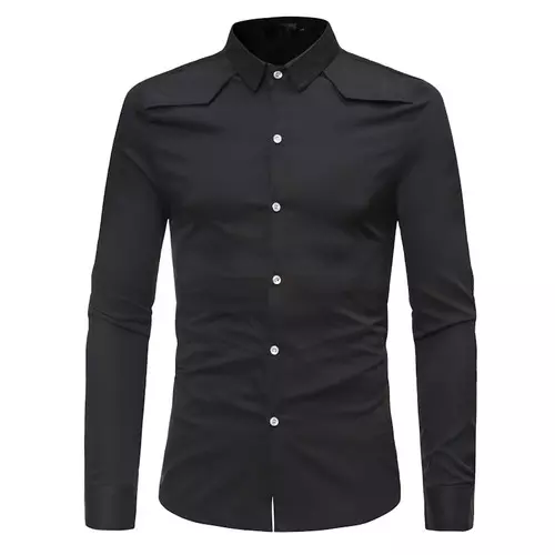 Men Dress Shirt Top Wedding Prom Slim Fit Long Sleeve Shirt Formal Business Work