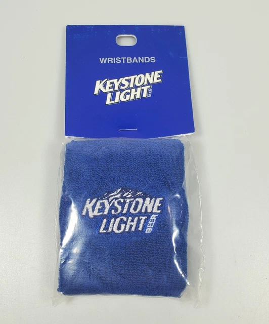 Keystone Light Beer Wrist Sweat Bands Set Of 2 NEW Coors Brewing Blue
