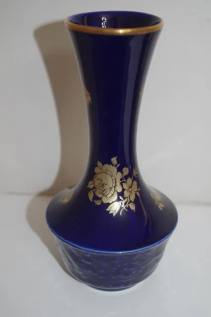 Echt Cobalt BAREUTHER Waldsassen NEW Small Vase Bavaria Germany Floral