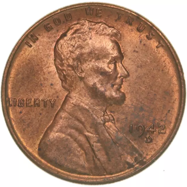1942 D Lincoln Wheat Cent Uncirculated Penny US Coin