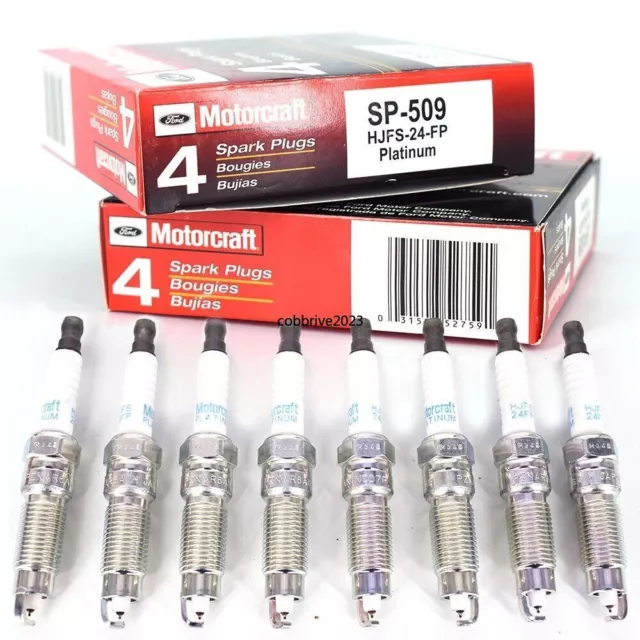 8 x MOTORCRAFT Double PLATINUM Spark Plugs For Ford Super Duty SP-509 HJFS-24FP