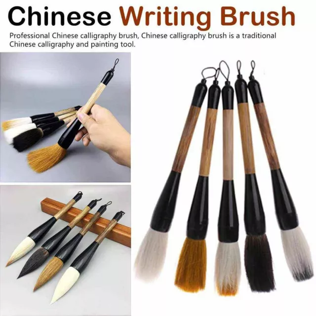 Chinese Calligraphy Brush Bamboo with Pen Curtain Writing Ink Art Painting  Tool