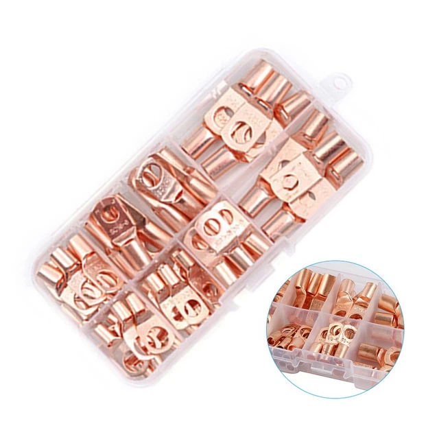 Lot De 60 Cosses De Batterie + 80 Tubes Thermorétractables - Sections 4/6/8/10 AWG - Neuf