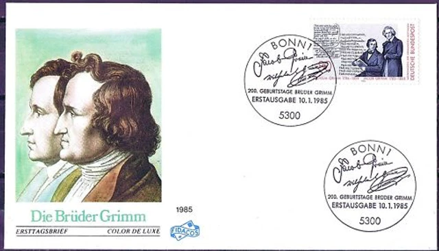 BRD 1985: Brüder Grimm! FIDACOS-FDC der Nr 1236 mit Bonner Sonderstempeln! 23-01