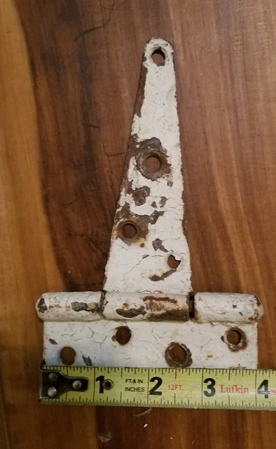2 Antique Barn Door Hinges, Heavy Duty Units L107 4