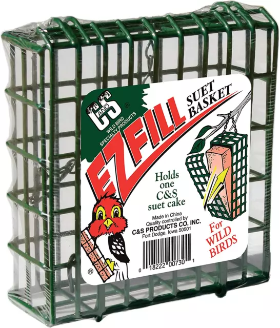 C&S Wild Bird EZ Fill Suet Basket, Green