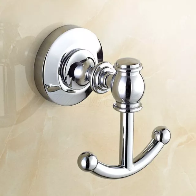 Polished Chrome Wall Mounted Coat Cloth Robe Hat Hook Rack Hanger Holder ZD569