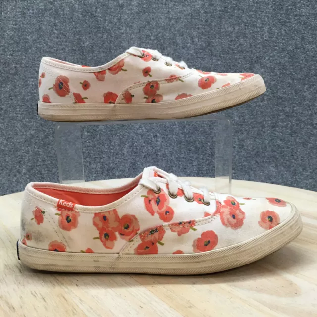 Keds Shoes Womens 6 Floral Print Casual Sneakers WF54582M White Orange Fabric