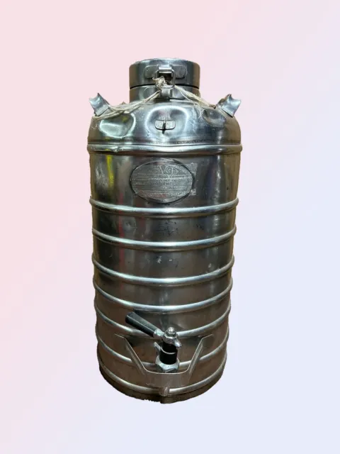 Vintage AerVoid 5 Gallon Stainless Steel Beverage Thermal Jug Dispenser No. 801