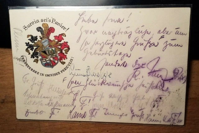 Akademische Turnverbindung Suevia Bonn - Wappen / 1925 Karte Studentika