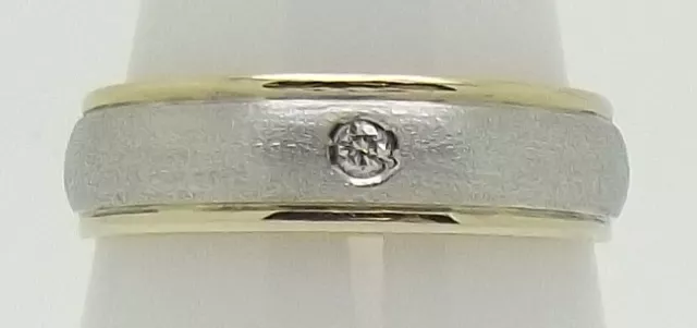 Solid 9Ct Yellow Gold Diamond Patterned Mens/Unisex Wedding Band/Ring-Size S1/2