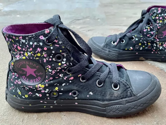 Converse Kids Youth 13 Chuck Taylor All Star Blk Confetti High Top Lace Sneaker