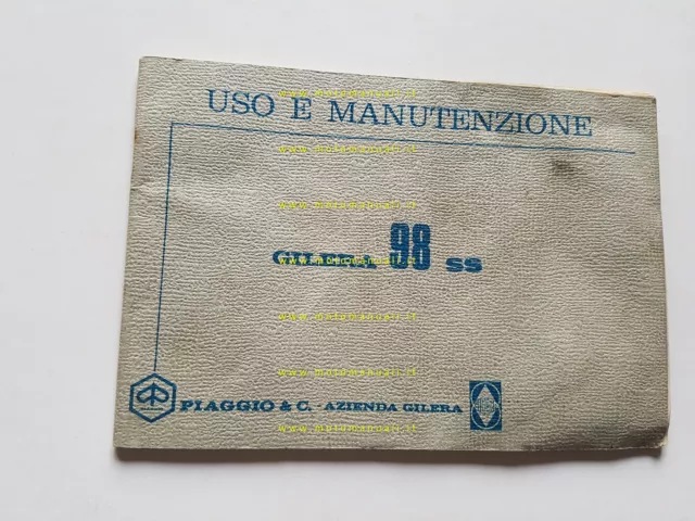 Gilera 98 SS 1970 manuale uso manutenzione libretto originale owner's manual
