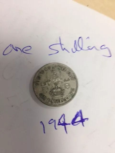 1944 One shilling Silver coin King George V1 0.5 Silver