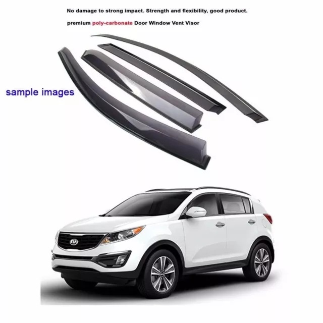 Premium Polycarbonate Window Sun Visor Rain Guard for Kia Sportage R 2012-2016