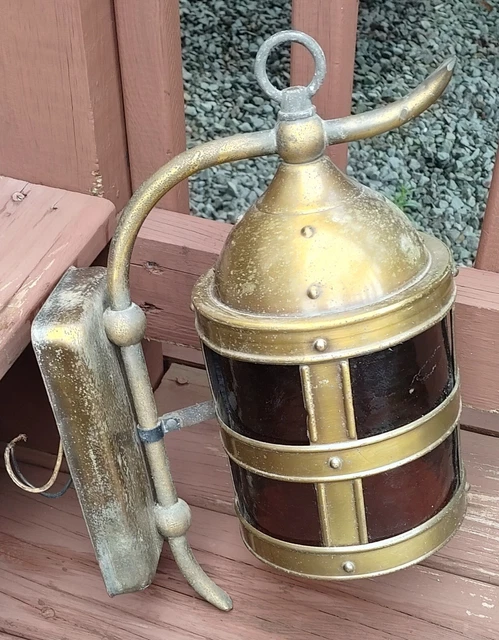 Vintage Copper Sconce Outdoor Fixture Virden Lighting Medieval Nautical Salvage