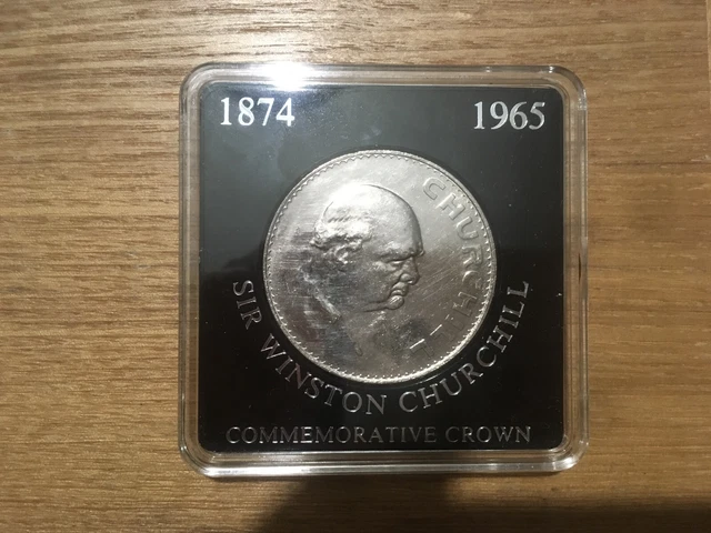 SIR WINSTON CHURCHILL commemorative crown coin 1965 in quality case ...