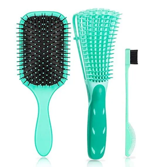 2-Pack Wet or Dry Hair Detangler Hair Brush Set Effortless Hair Care and Styling