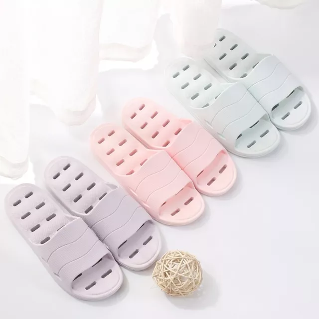 Indoor Shower Bath Slippers Women Men Non-Slip Home Bathroom Flat Shoes