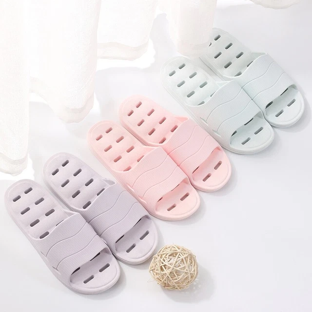 Shower Bath Slippers Women Men Non-slip Bathroom Home Indoor Sandals Flat Shoes