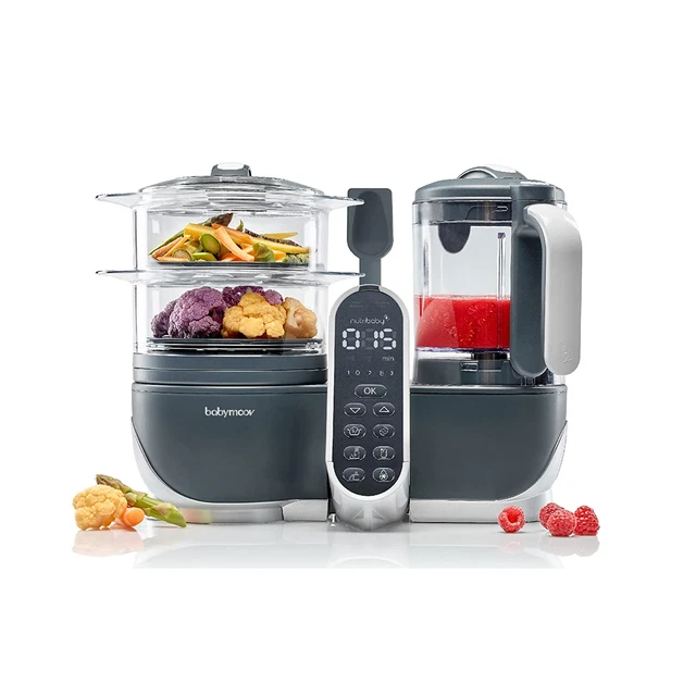Babymoov Nutribaby Plus industrial grey - preparador de alimentos para bebés, versión 2200 ml