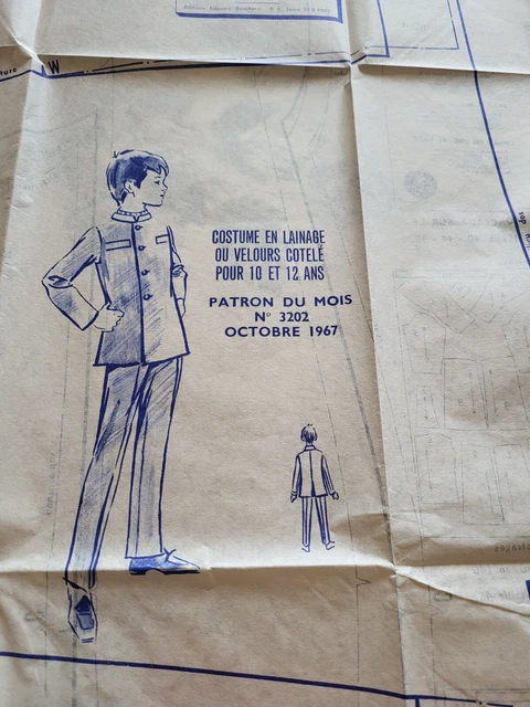 ANCIEN PATRON MODE et travaux DE 1968 ROBE 10-12 ANS EUR 10,00