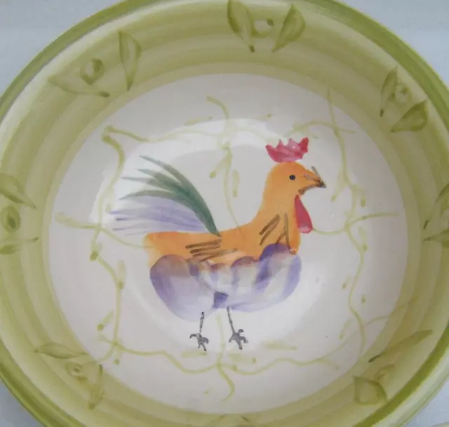 Scotts of Stow Cockerel Cereal Bowl Hen Chicken Hand Painted