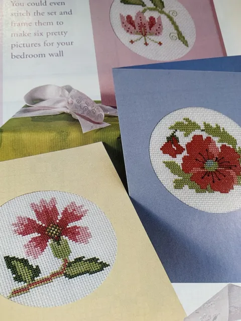 Vintage Floral Greeting Cards Cross stitch Design chart