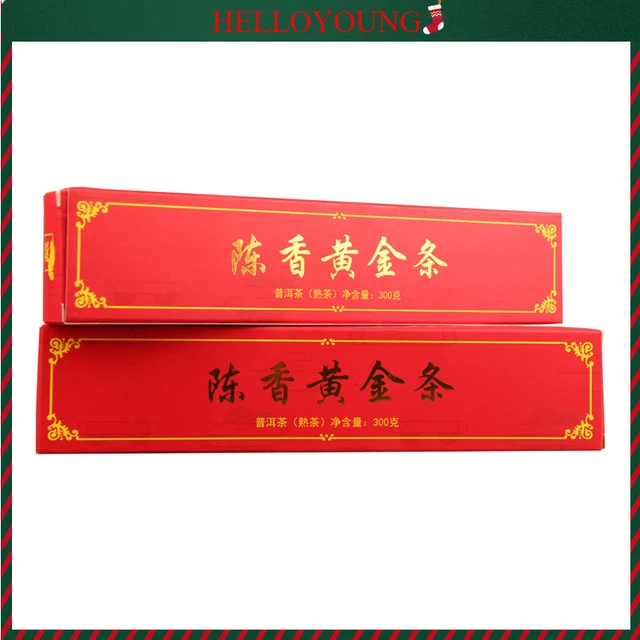 Ancient Tree Pu'er Tea Black Tea 300g Puerh Ripe Tea Aged Golden Bar Spring Tea