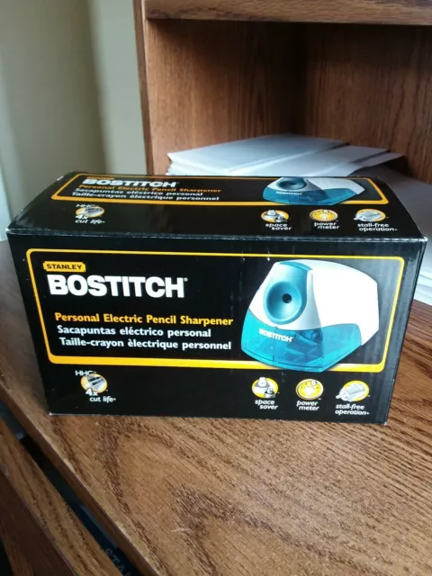 Stanley Bostitch EPS4-Blue Personal Electric Pencil Sharpener Blue Silver NIB