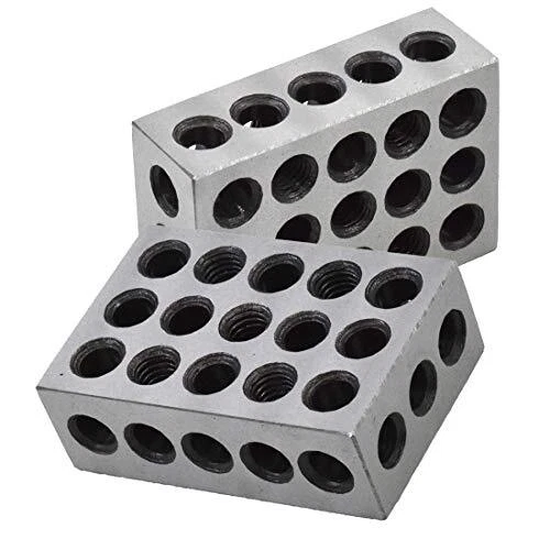 1 Matched Pair Ultra Precision 1 x 2 x 3 Inch Blocks 23 Holes 0.0002