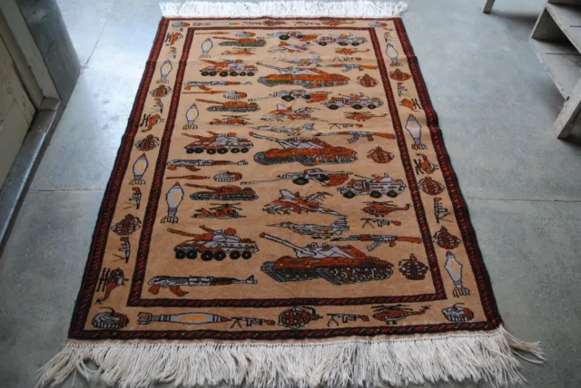 172cm x127 cm Afghan hand made pictorial baloch,kazak, chobi, Afghan war rugs,
