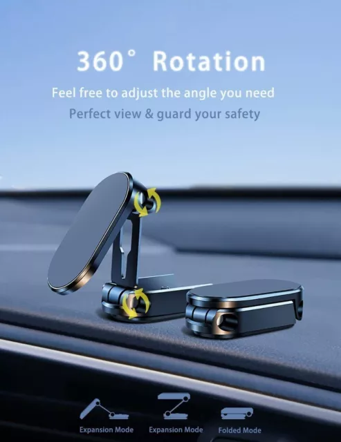 Universal Magnetic Car Mobile Phone Holder Dashboard Mount 360° Rotating