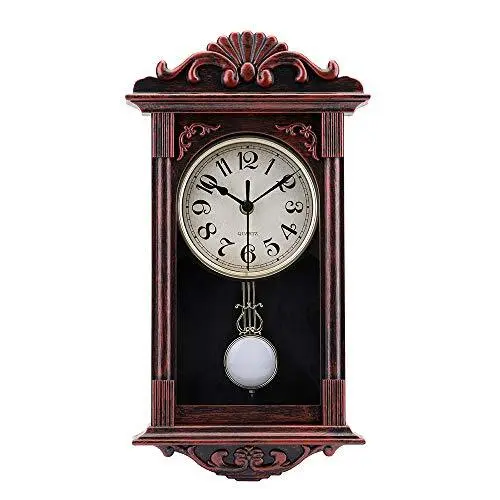 Wall Clock Retro Quartz Decorative Battery Operated Wall Clock for Living Room