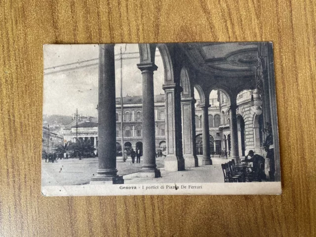 Cartolina Genova I Portici Di Piazza De Ferrari Viaggiata 1916 Bc