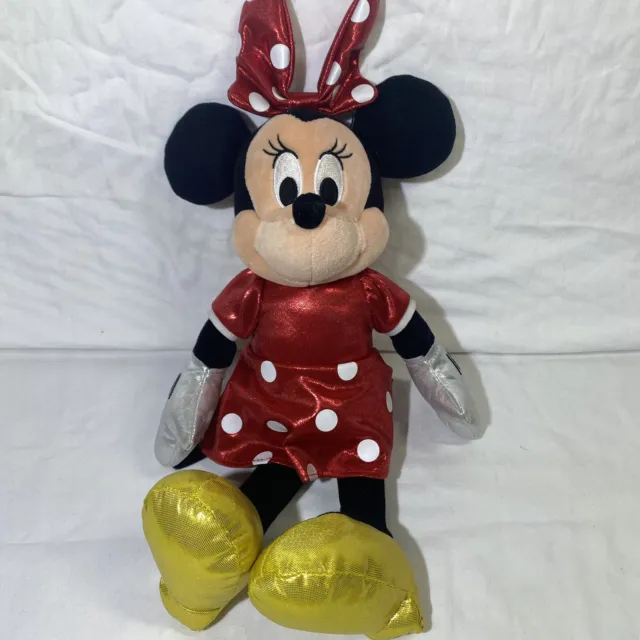 TY Sparkle Disney 14” Minnie Mouse Plush Stuffed Toy